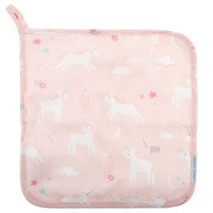 Muslin Hooded Towel With Washcloth Unicorn
