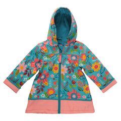 Raincoat Turquoise Floral