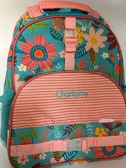 All Over Print Backpack Turquoise Floral