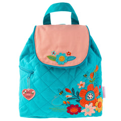 Quilted Backpack Turquoise Blue