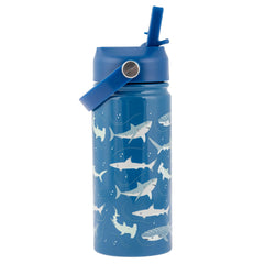 Insulated Stainless Steel Water Bottle With Handle Navy Shark