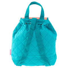 Quilted Backpack Turquoise Blue