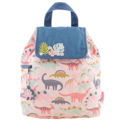 Quilted Backpack Pink Dinosaur