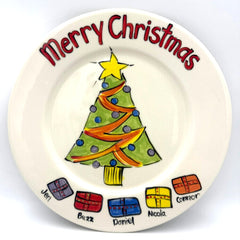 Large Round Christmas Tree Plate