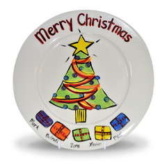 Large Round Christmas Tree Plate